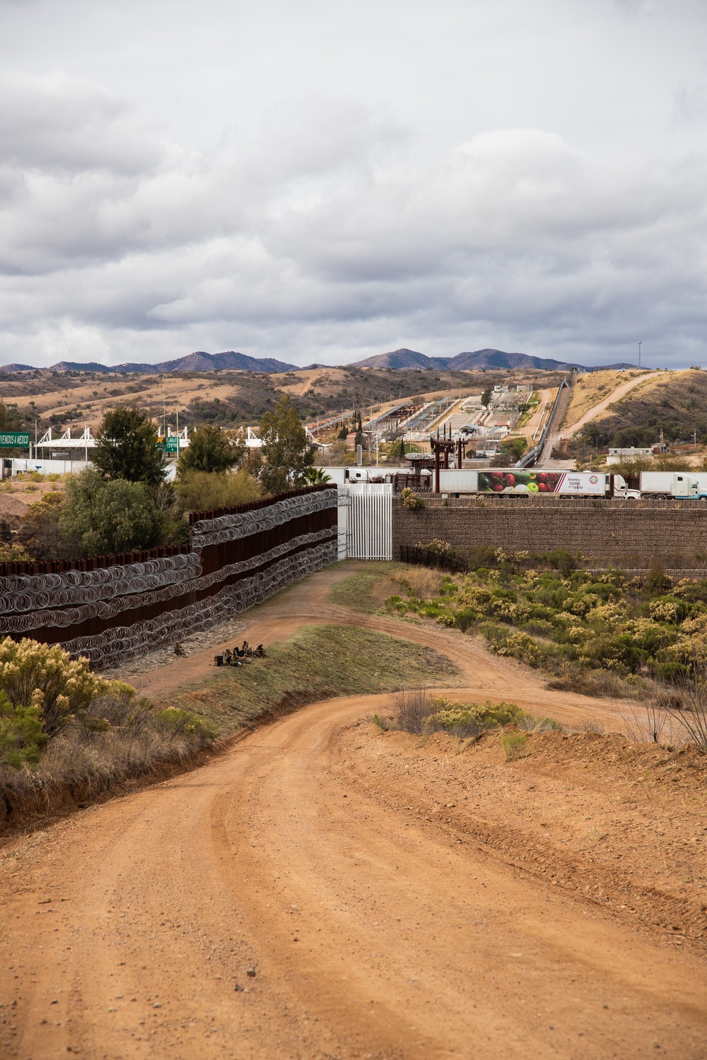 Nogales Border Wall and Concertina Wire