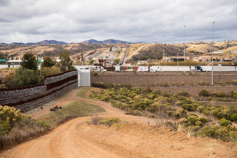 Nogales Border Wall and Concertina Wire