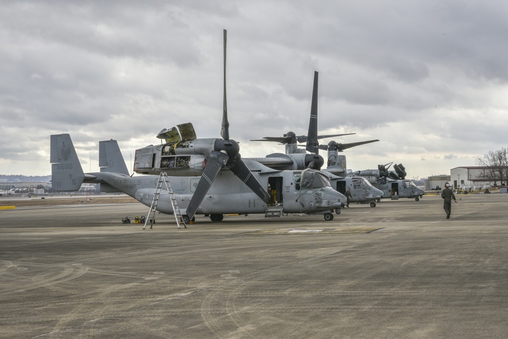 MV-22B Osprey Lands At 117th Air Refueling Wing