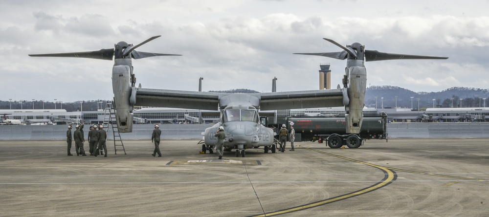 MV-22B Osprey Lands At 117th Air Refueling Wing