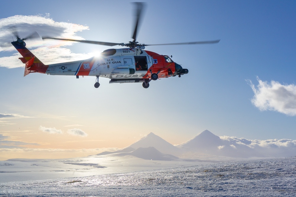 Coast Guard patrols in Alaska winter