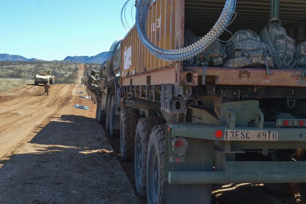 Engineers and MPs harden border wall in Sasabe