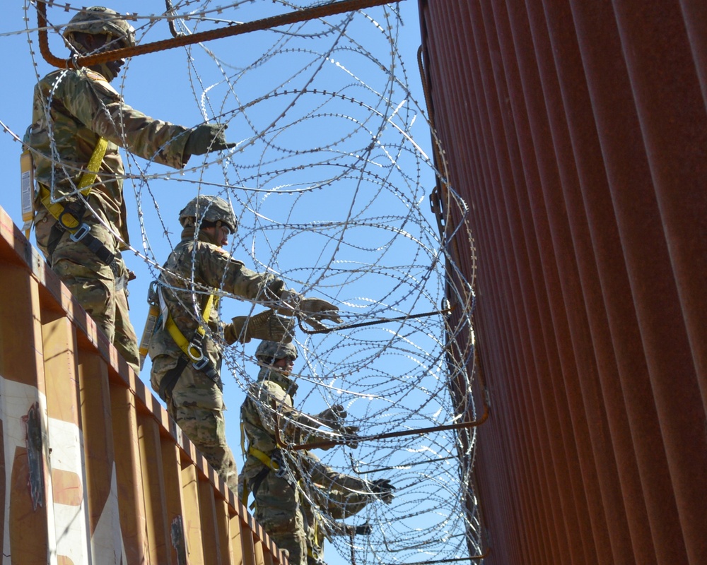 Engineers and MPs harden border wall in Sasabe