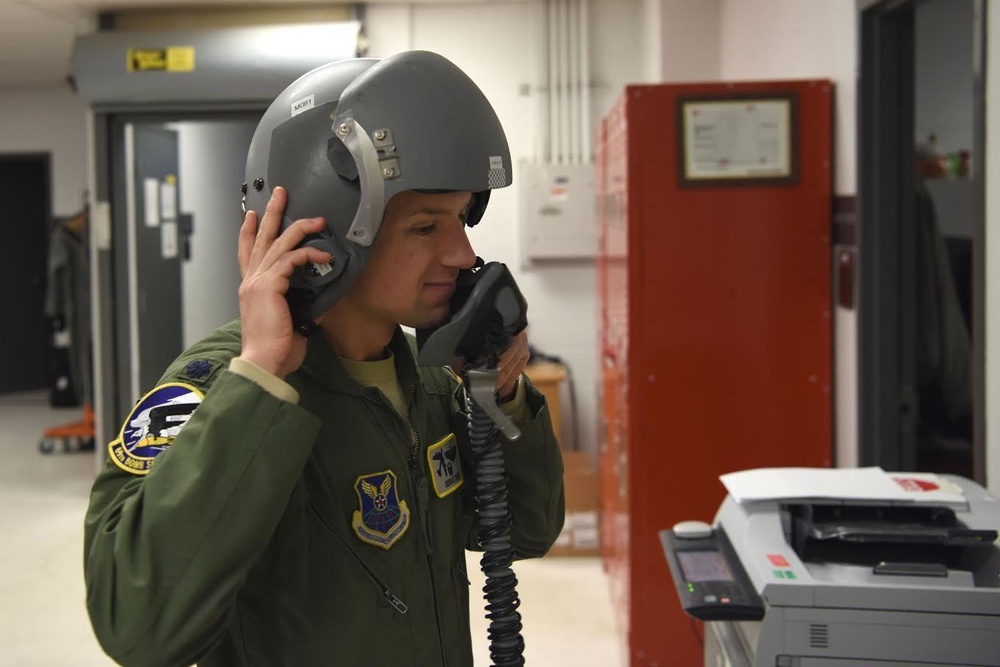 Pilot preparing for mission