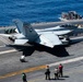 An F/A-18F Super Hornet prepares to launch from the flight deck