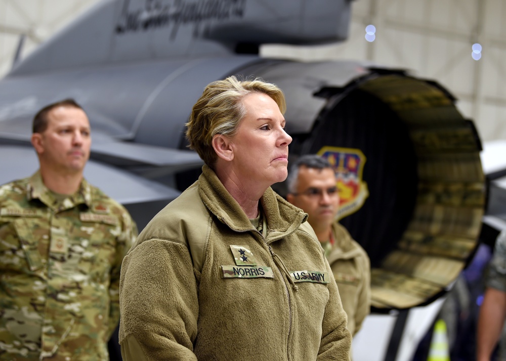 Maj. Gen. Tracy Norris visits the 149th Fighter Wing