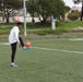 Sailor plays soccer for physical fitness.