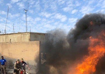 Deployed Illinois Soldiers Conduct Fire Safety Training