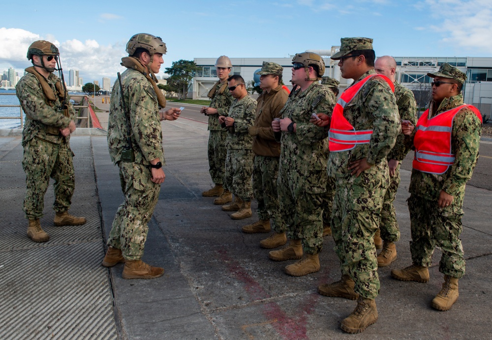 CRS 1 Sailors Review Safety Hazards Before Boat Launch