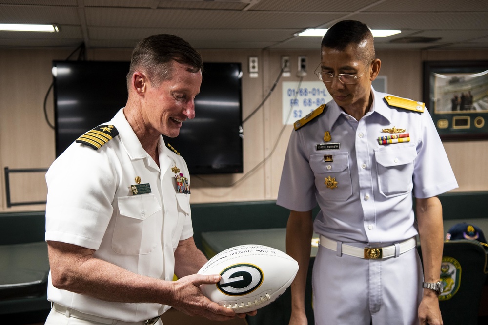 Royal Thai Navy Officers Tour USS Green Bay