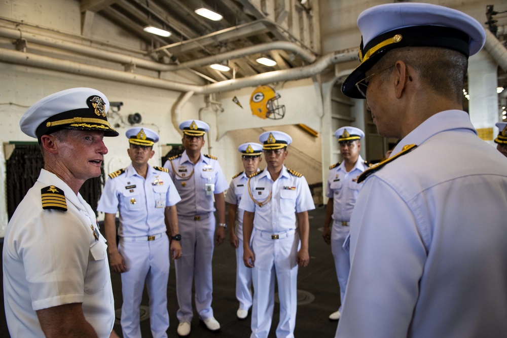 Royal Thai Navy Officers Tour USS Green Bay