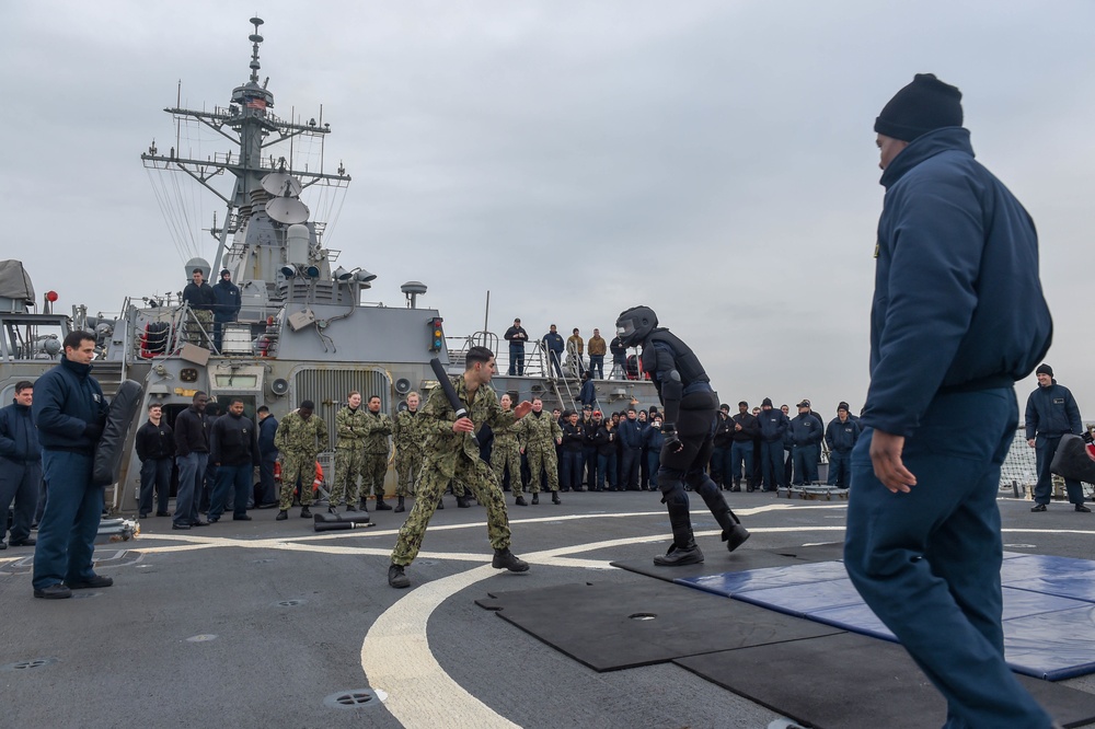 USS Milius Naval Security Force Sentry Drill