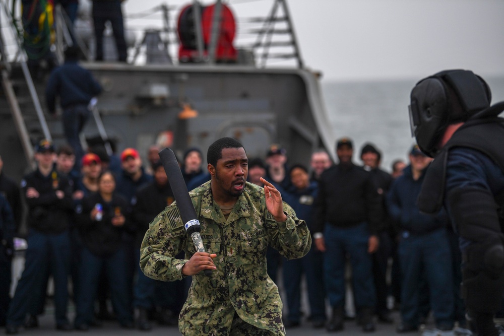 USS Milius Naval Security Force Sentry Drills