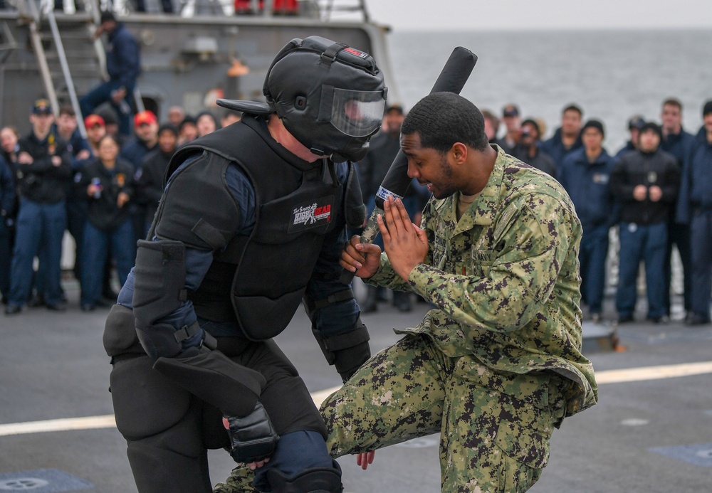USS Milius Naval Security Force Sentry Drills