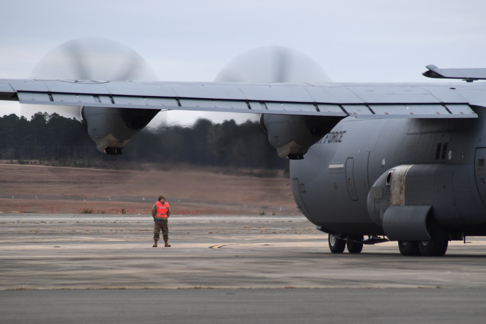 C-130 Hercules aircraft deliver agile combat airlift during GFLR