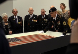 American D-Day flag exhibition ceremony