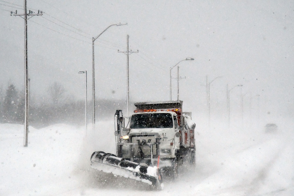 Fort Drum Public Works cautions motorists to steer clear of snow plows at work