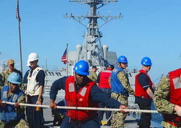 Line Handlers Raise SAR Swimmer to the Deck