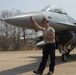 Cobra Gold 19: U.S. Air Force crew chief preps USAF F-16 for mission