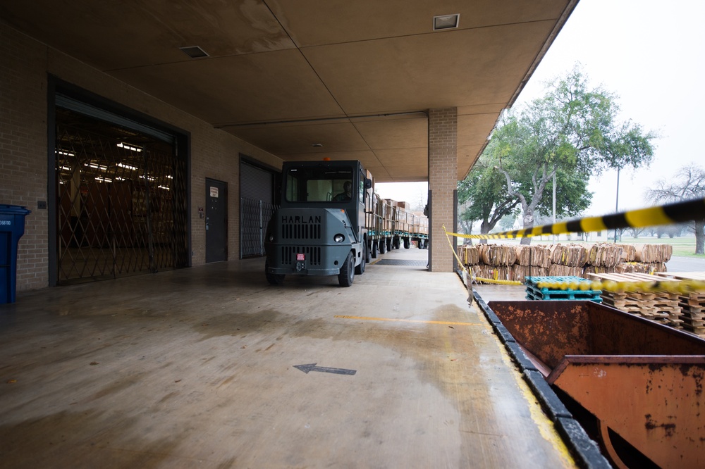 From truck to trainee; 502d LRS clothing issue