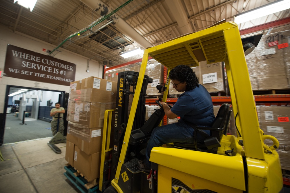 From truck to trainee; 502d LRS clothing issue