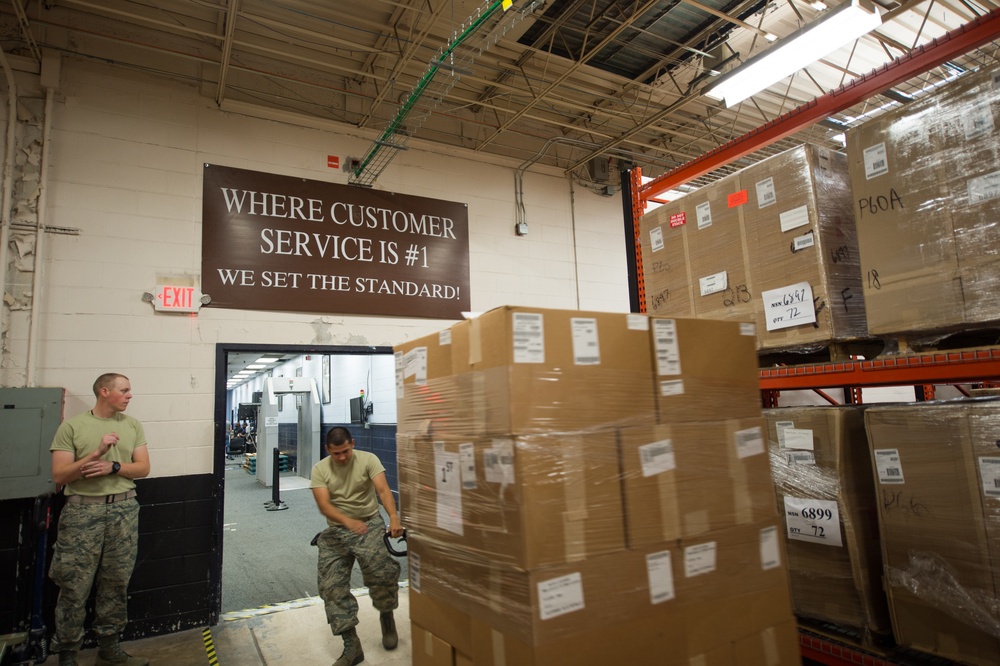 From truck to trainee; 502d LRS clothing issue