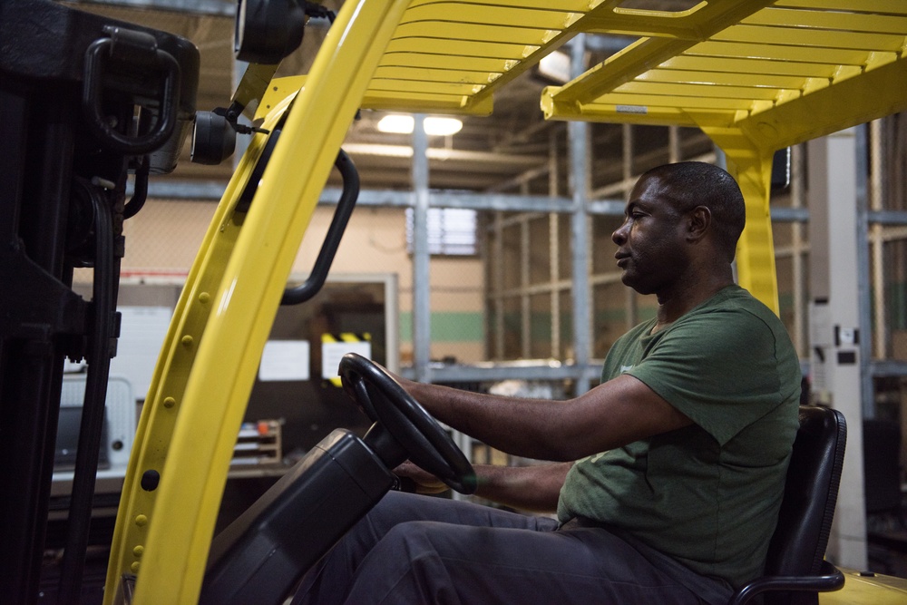 From truck to trainee; 502d LRS clothing issue