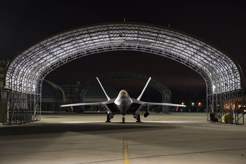 1st FW and 192nd WG prepare jets for night flying mission.