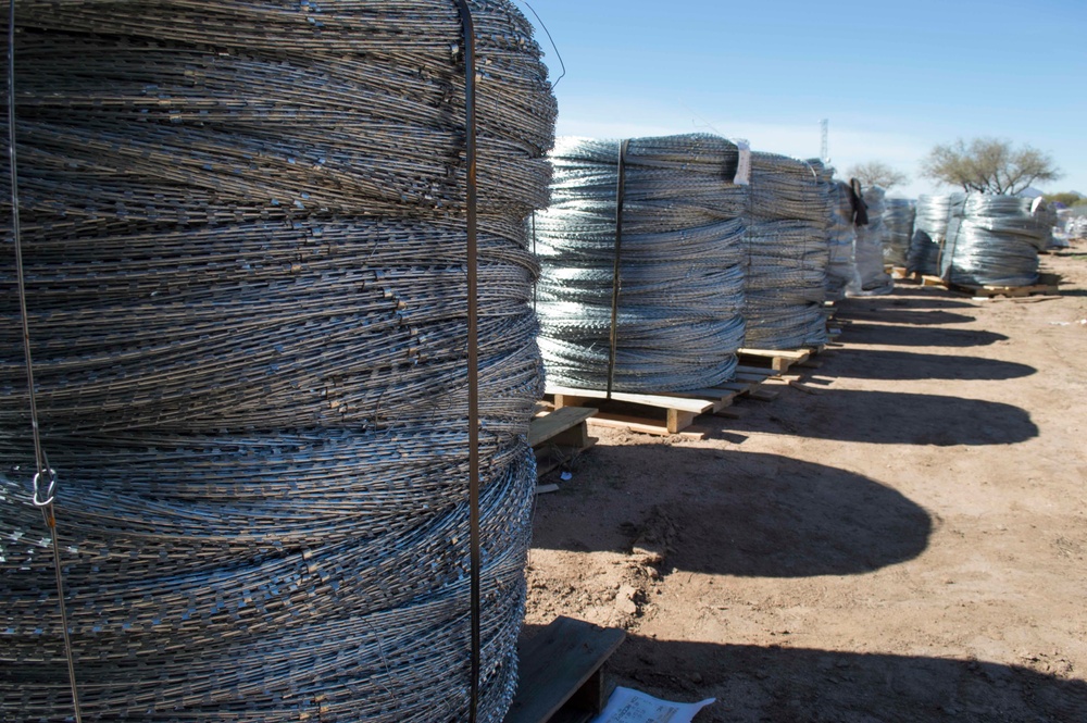 Materials for Arizona border staged at Davis-Monthan