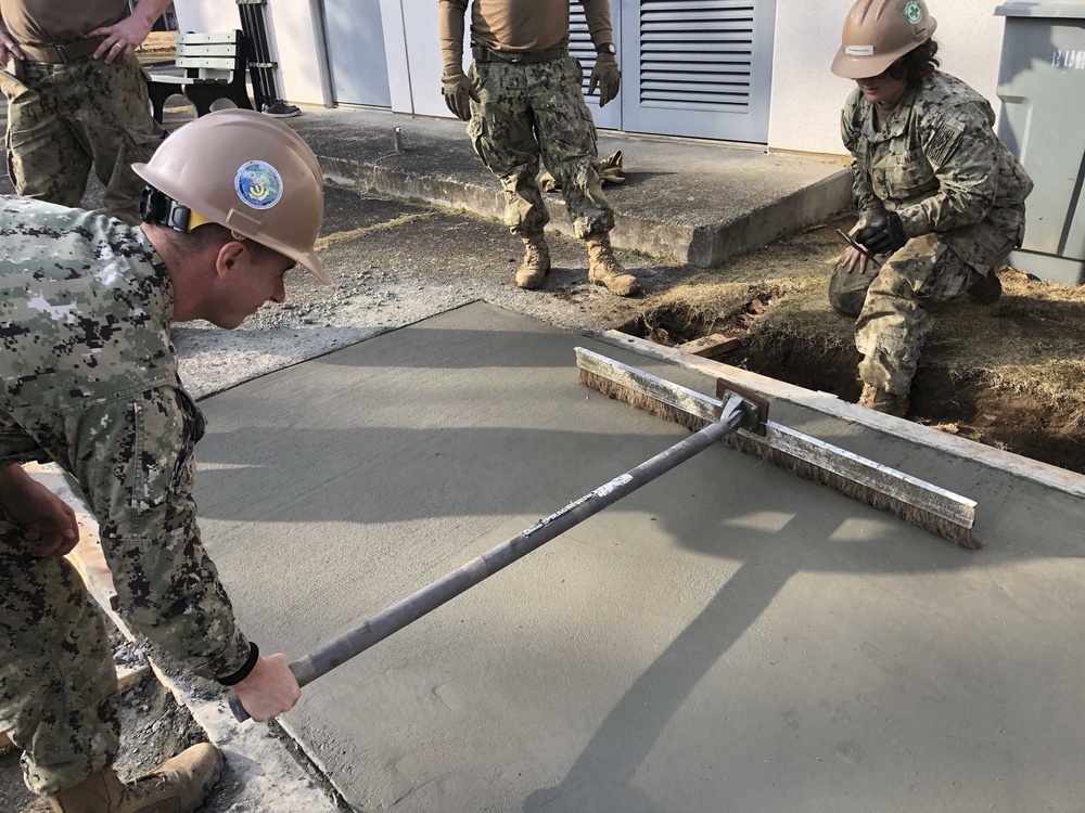 Seabees Pour Concrete For Pre-Engineered Building