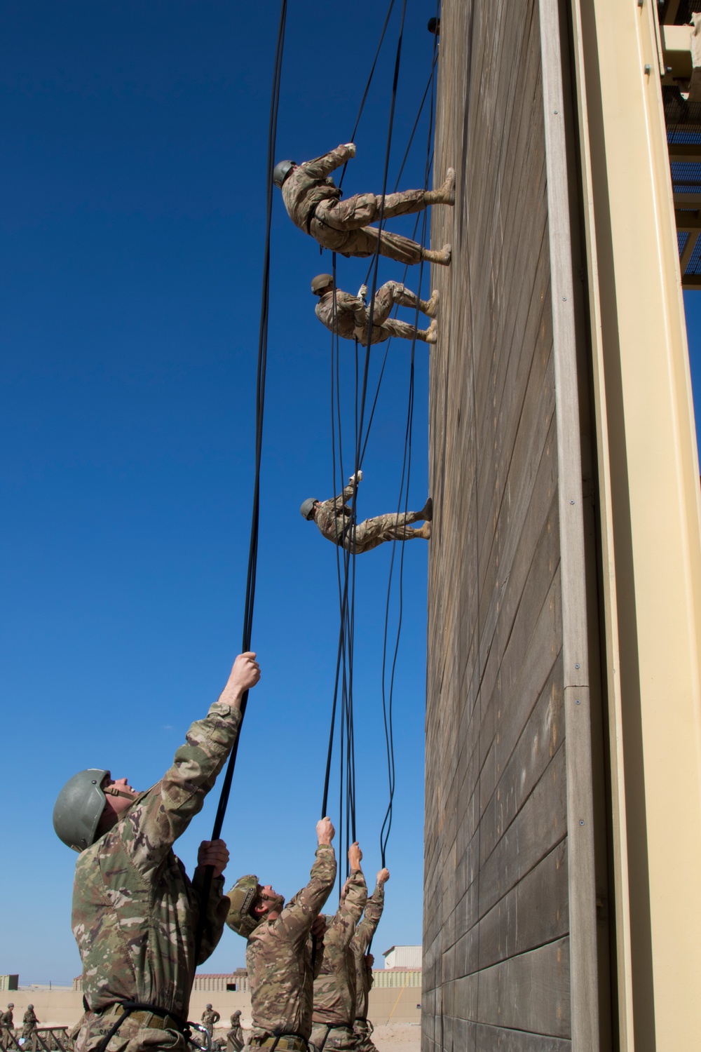 U.S. Service Members Participate in Rappel Phase