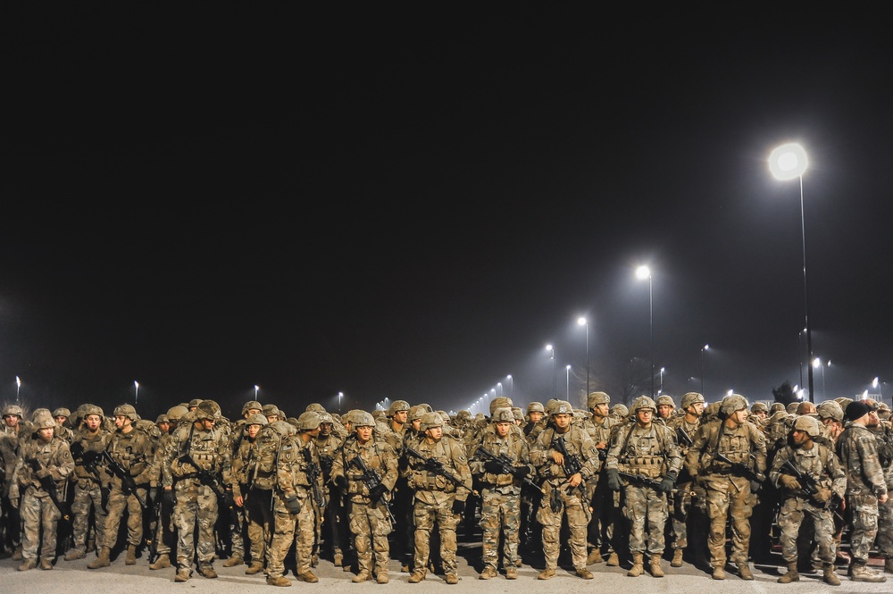 Paratroopers at the starting line