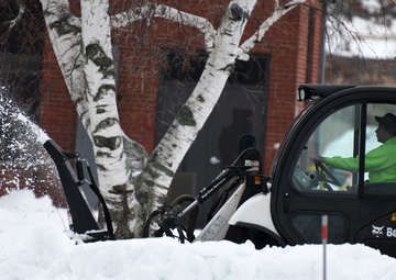 104th Civil Engineering Squadron clears snow after winter storm