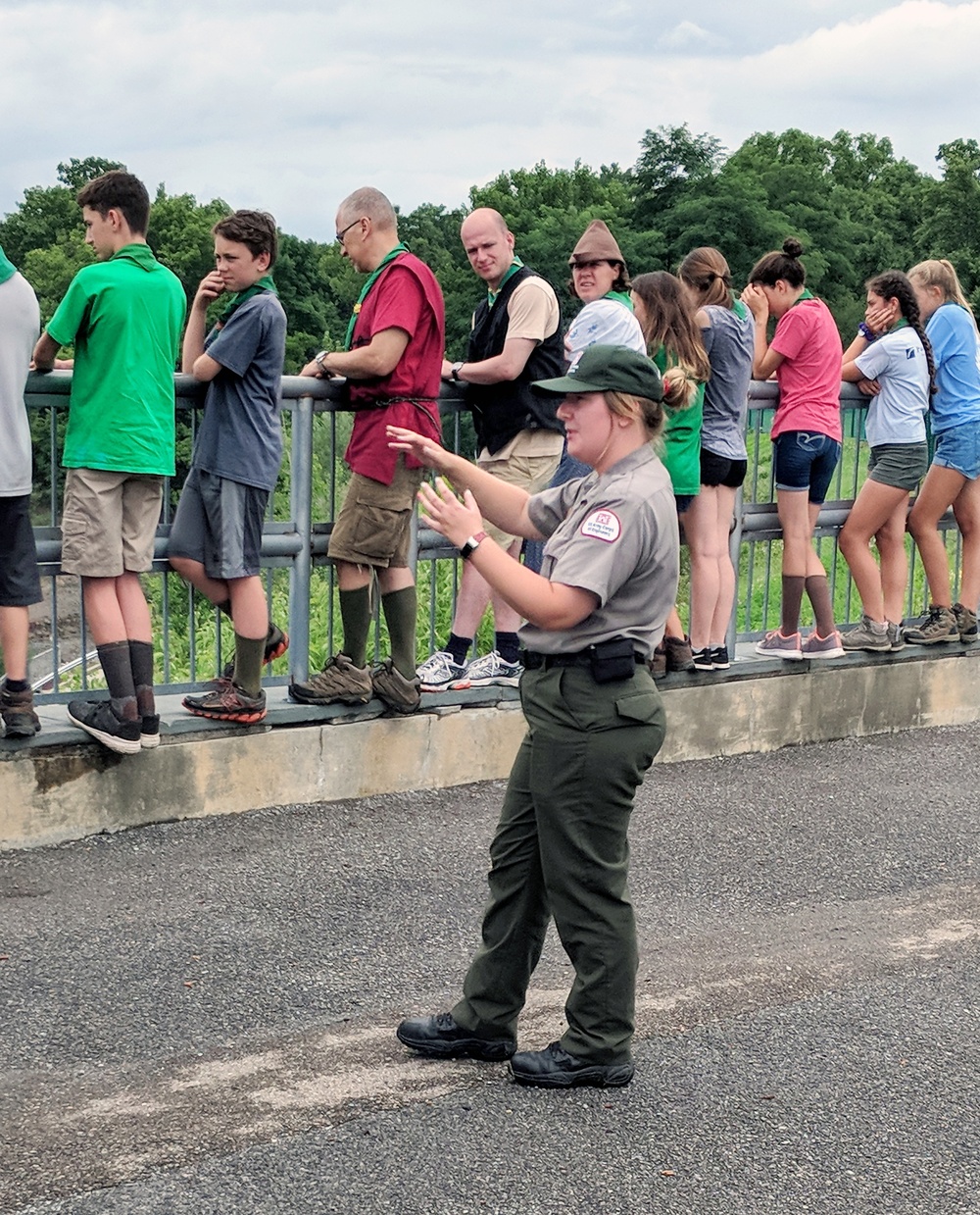 Mount Morris Dam park ranger leads a guided tour