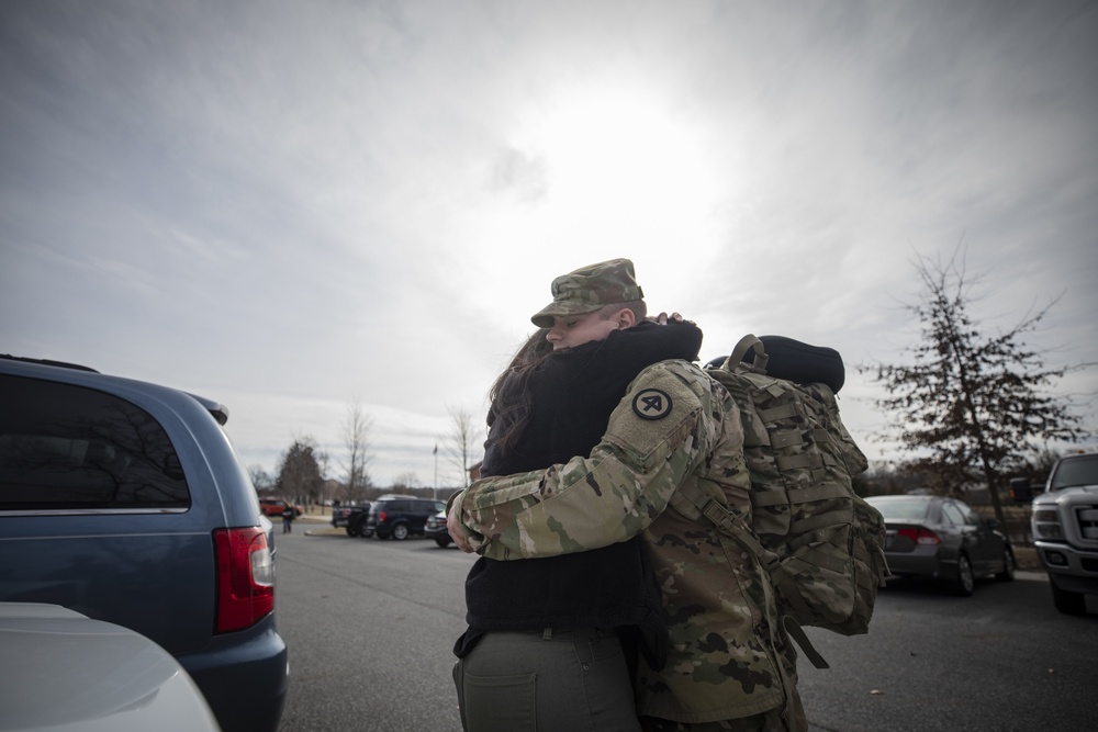 1-114th Infantry Regiment Soldiers seen off by families