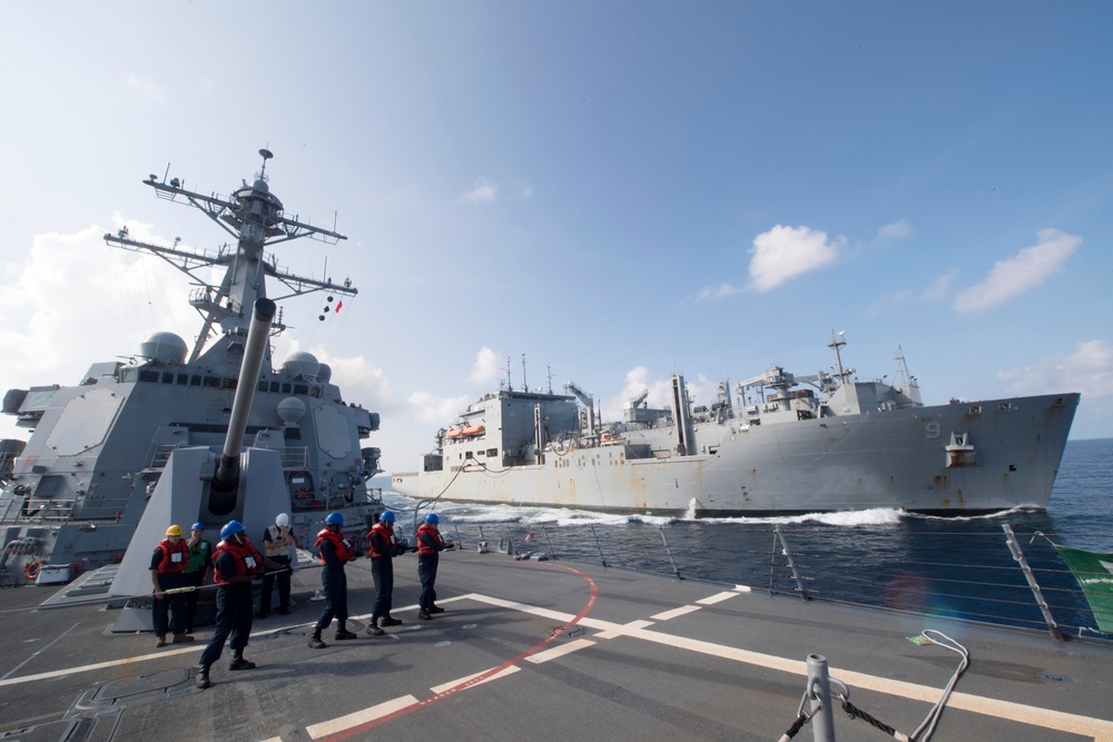 USS Spruance conducts RAS