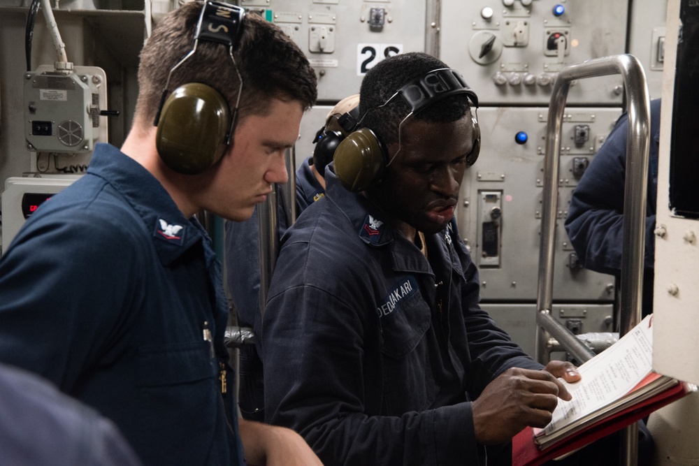 USS Chief conducts engineering drills