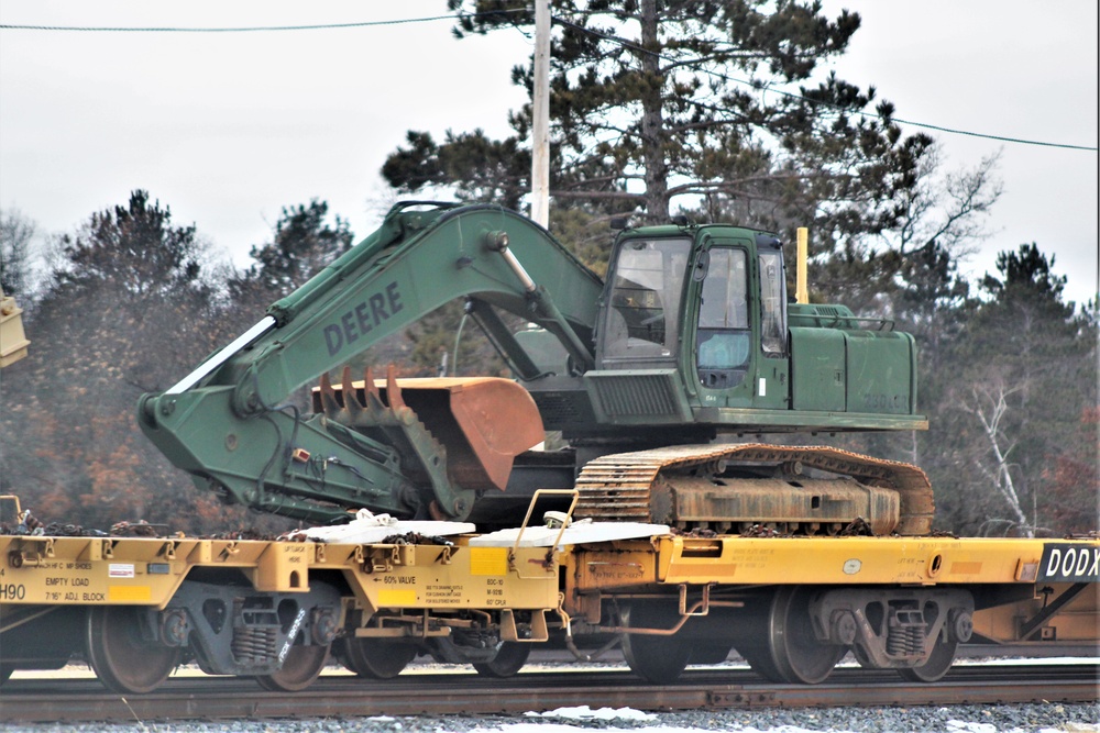 Engineer unit loads railcars for 2019 Operation Resolute Castle deployment at Fort McCoy