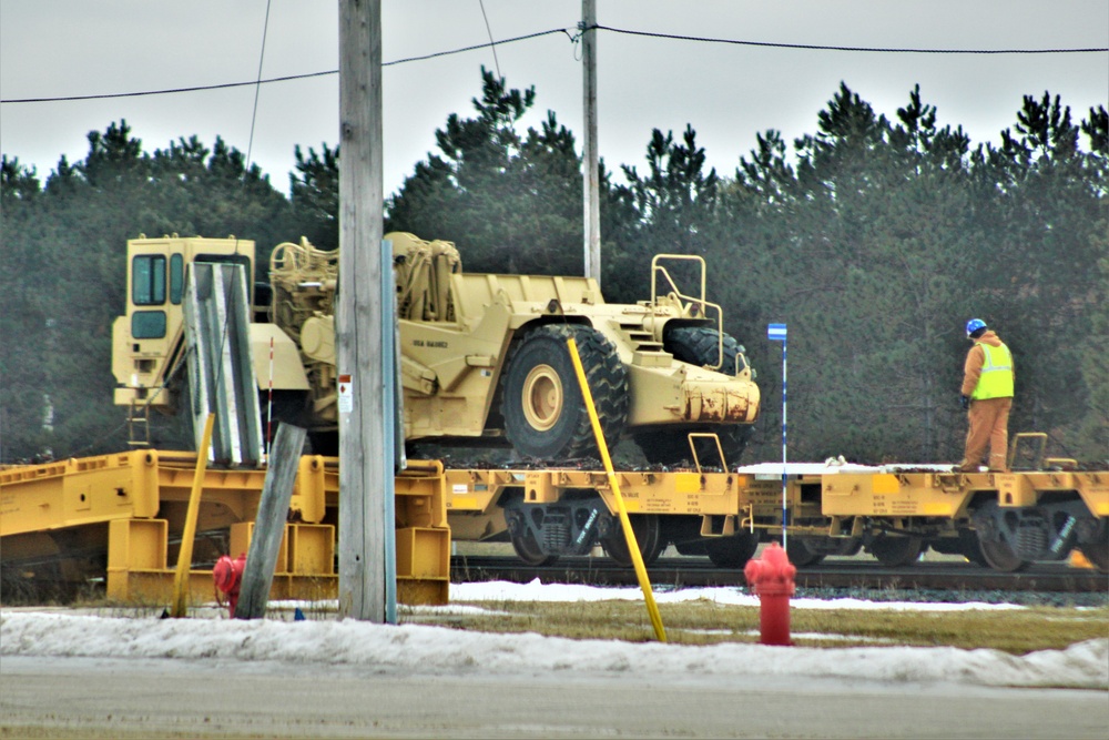 Engineer unit loads railcars for 2019 Operation Resolute Castle deployment at Fort McCoy