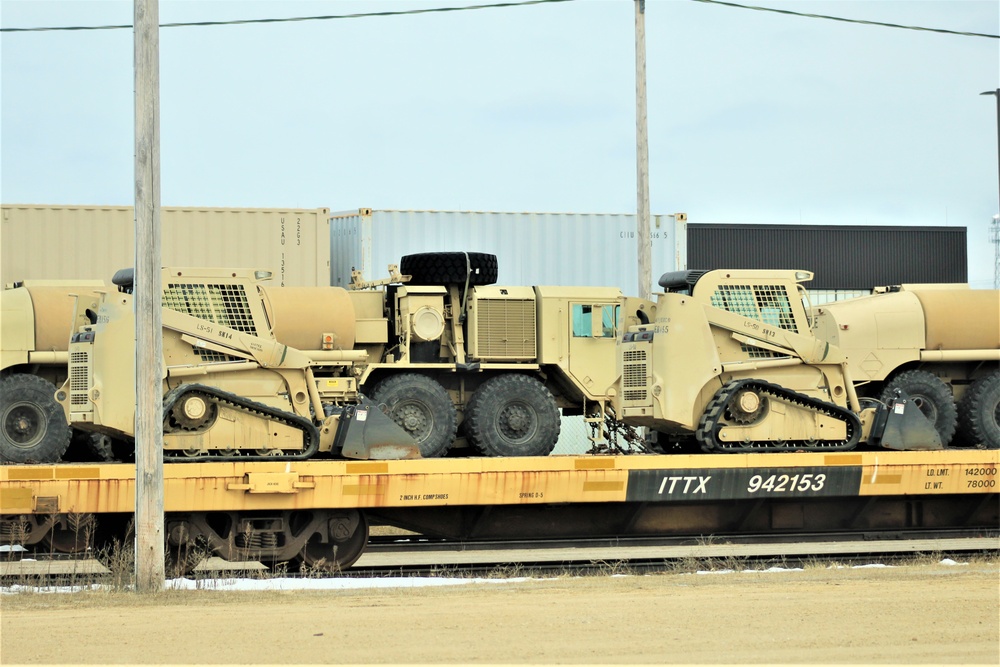 Engineer unit loads railcars for 2019 Operation Resolute Castle deployment at Fort McCoy