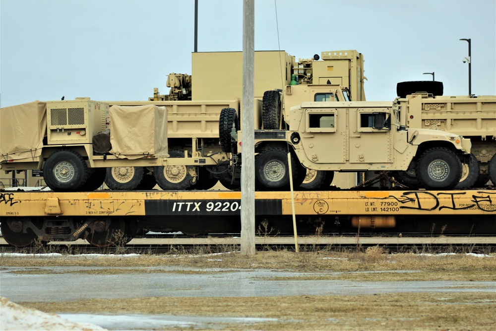 Engineer unit loads railcars for 2019 Operation Resolute Castle deployment at Fort McCoy