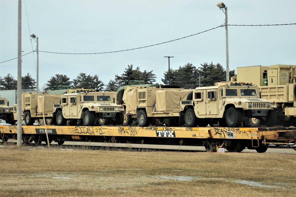 Engineer unit loads railcars for 2019 Operation Resolute Castle deployment at Fort McCoy