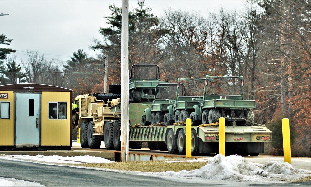 Engineer unit loads railcars for 2019 Operation Resolute Castle deployment at Fort McCoy