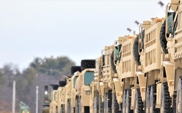 Engineer unit loads railcars for 2019 Operation Resolute Castle deployment at Fort McCoy