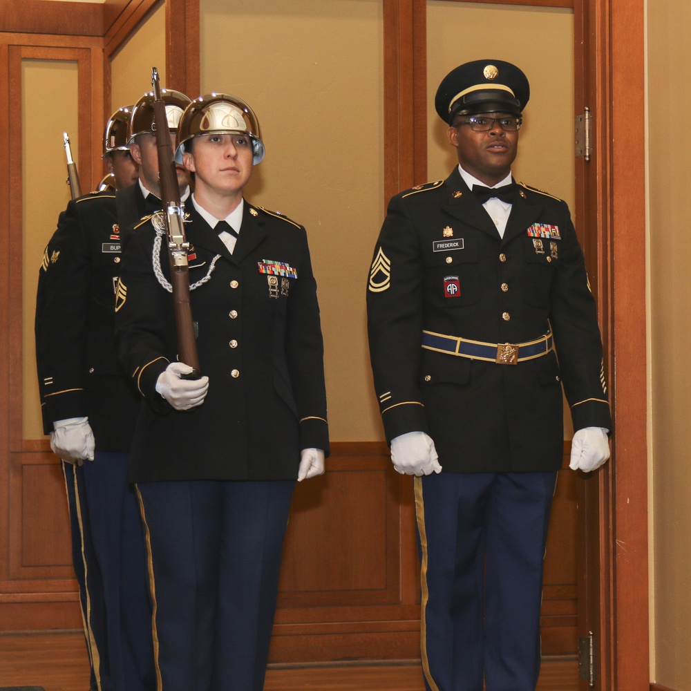 653rd RSG Color Guard prepare to retire colors