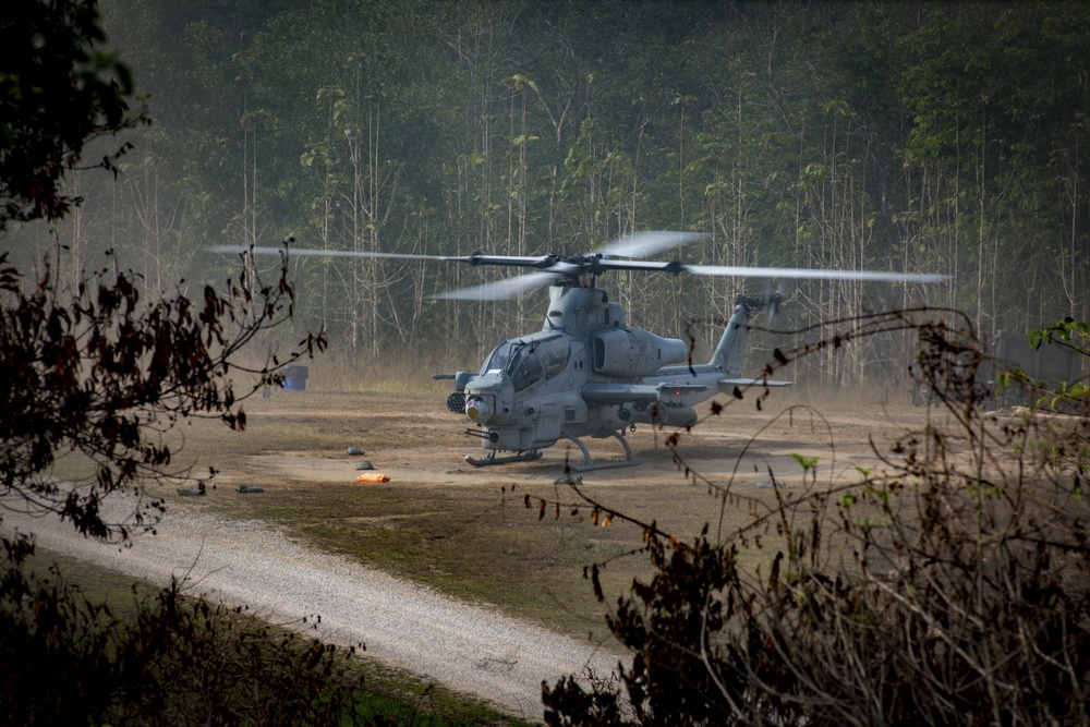 Cobra Gold 2019: HMLA-267, MWSS-172 conduct joint live fire training with 4th Tank Battalion, Marine Artillery