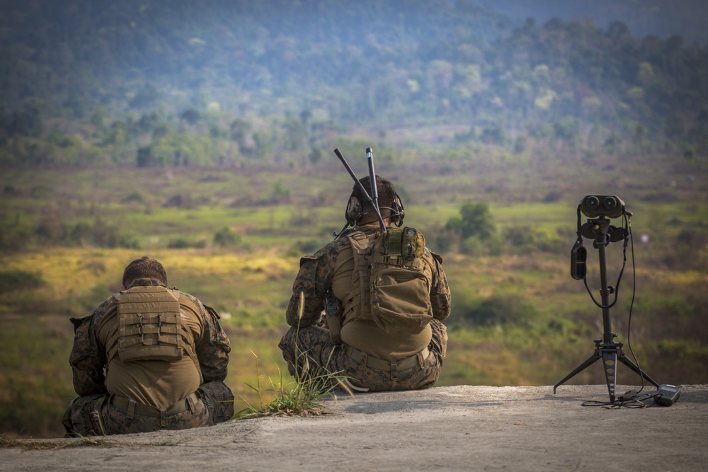 Cobra Gold 2019: HMLA-267, MWSS-172 conduct joint live fire training with 4th Tank Battalion, Marine Artillery