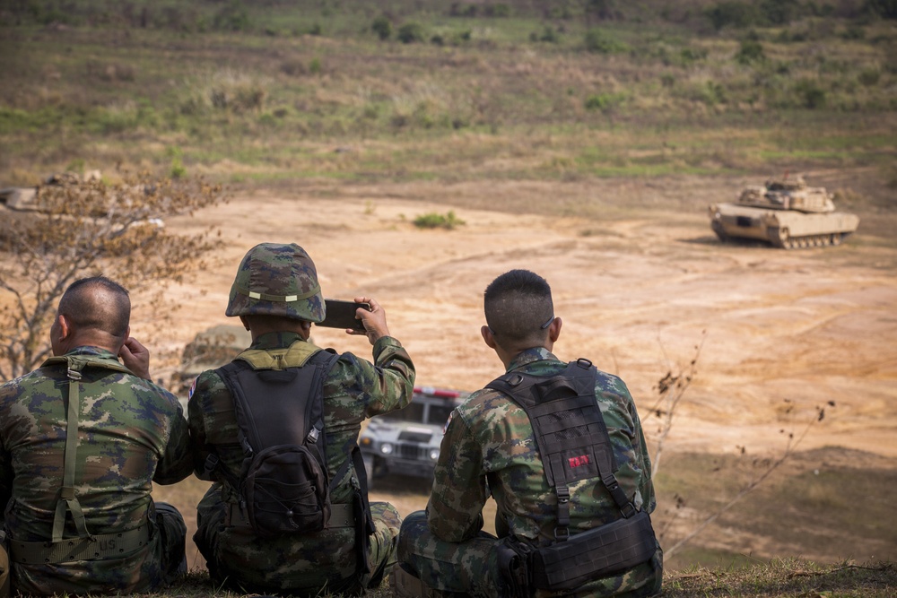 Cobra Gold 2019: HMLA-267, MWSS-172 conduct joint live fire training with 4th Tank Battalion, Marine Artillery
