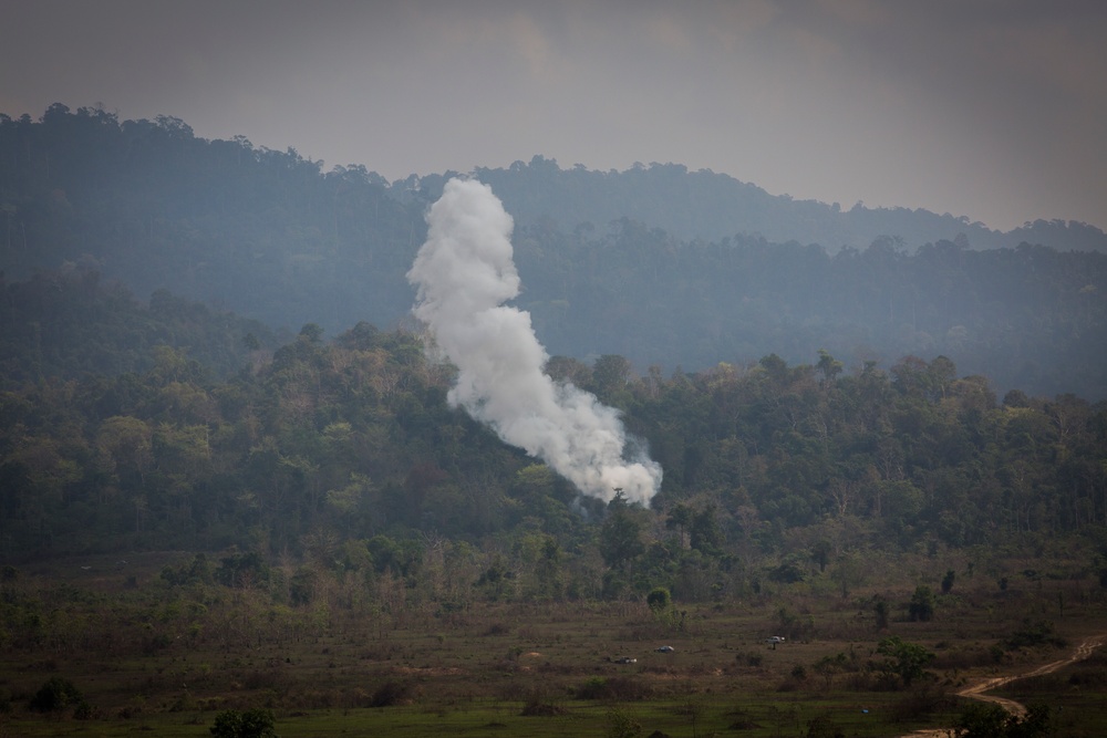 Cobra Gold 2019: HMLA-267, MWSS-172 conduct joint live fire training with 4th Tank Battalion, Marine Artillery
