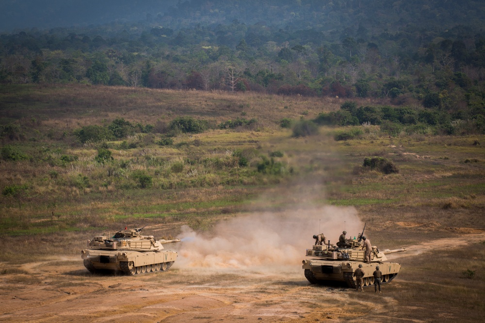 Cobra Gold 2019: HMLA-267, MWSS-172 conduct joint live fire training with 4th Tank Battalion, Marine Artillery